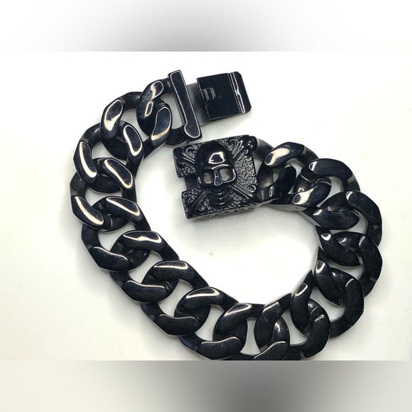 Other - Men's Black Chain Bracelet with skull design stainless steel 316L